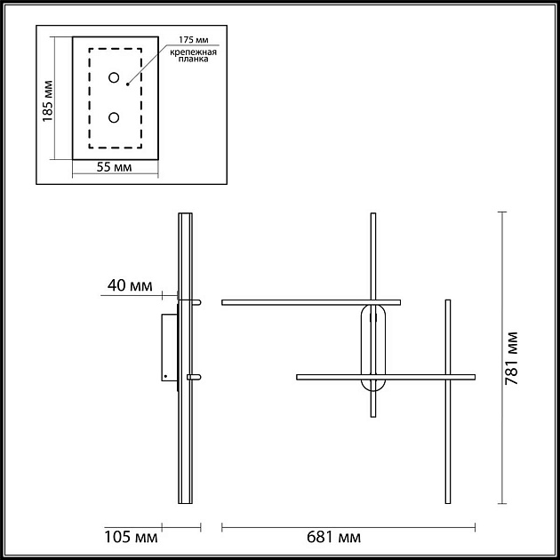 Настенный светильник Odeon Light RUDY 3890/36WLP Фото № 2