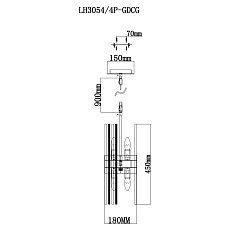 Подвесной светильник Lumien Hall Флоридия LH3054/4P-GDCG 4