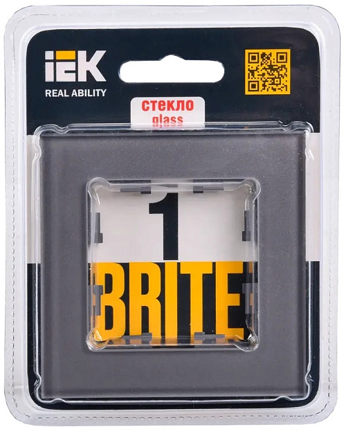 Рамка 1-постовая IEK Brite РУ-1-2-БрСе серая BR-M12-G-K03 фото 2