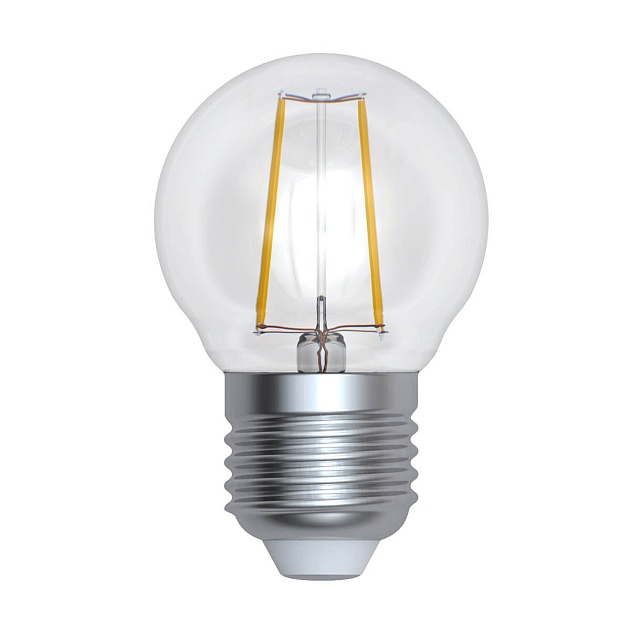 Лампа светодиодная филаментная Uniel E27 9W 3000K прозрачная LED-G45-9W/3000K/E27/CL PLS02WH UL-00005174 фото 