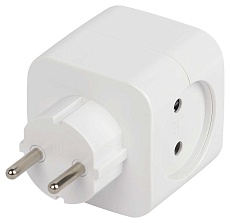 Разветвитель электрический ЭРА SP-2-USB-W на 2 розетки + 2xUSB 2400mA без заземления 10А белый Б0049531 2