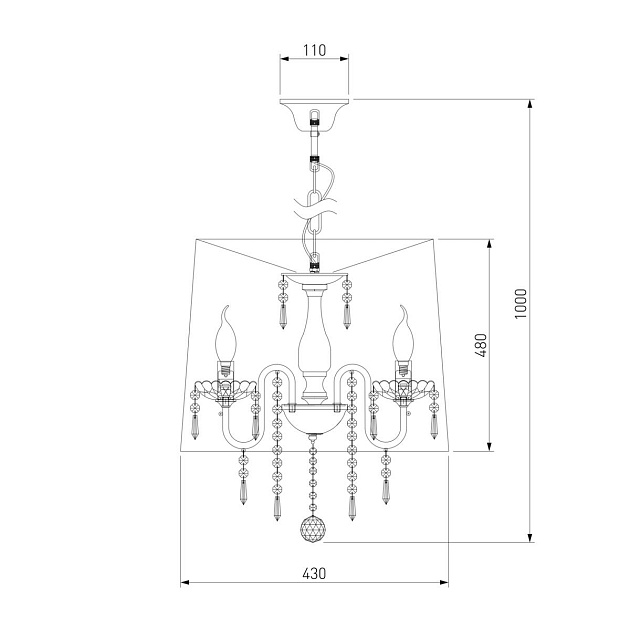 Подвесная люстра Eurosvet 2045/5 хром/белый Фото № 2