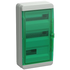 TEKFOR Корпус пластиковый КМПн-36 IP65 зеленая прозрачная дверь IEK TF5-KP72-N-36-65-K03-K06