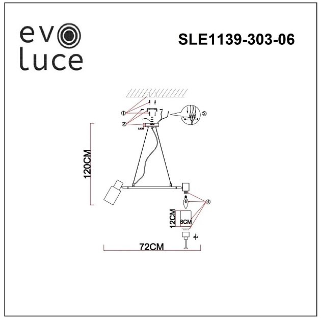 Подвесная люстра Evoluce Gessi SLE1139-303-06 Фото № 2