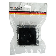 Розетка 2P+E Stekker Эрна черный PST16-9110-03 49154 1