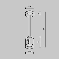 Крепление потолочное Short с прямым коннектором питания Maytoni Flarity TRA156C-IPCL1-B 1