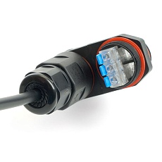 Соединитель-коннектор Stekker LD542 3-контактный на 4 выхода с СМК221 пружинным контактом IP68 черный 49195 5