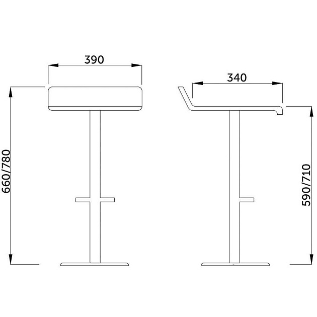 Барный стул AksHome Slim черный, экокожа 27628 изображение 2 Барный стул AksHome Slim черный, экокожа 27628 Фото № 2