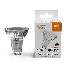 Лампа светодиодная Gauss Basic GU10 8W 3000K матовая 10106182 4