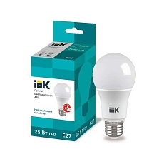 Лампа светодиодная IEK E27 25W 4000K матовая LLE-A80-25-230-40-E27