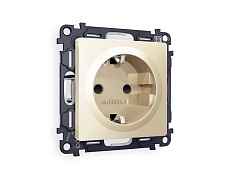 Комплект механизма электрической розетки AMBRELLA VOLT ALFA Шампань с/з с шторками QUANT (AP6070, VM141) MA607010