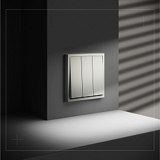 Выключатель встраиваемый Voltum S70 трехклавишный 10А, (сталь) VLS030105 4