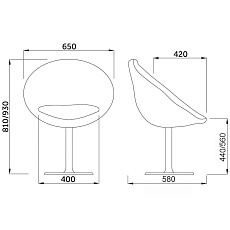 Поворотное кресло AksHome Paris черный, экокожа 57231 1