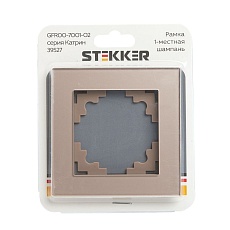 Рамка 1-постовая Stekker Катрин шампань GFR00-7001-02 39527 2