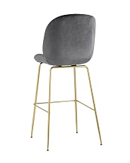 Барный стул Stool Group Турин со спинкой велюр серый золотые ножки 8329C VELVET GREY 4