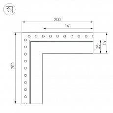 Коннектор L-образный внешний Arlight SL-Linia32-Fantom-Edge 030101 1