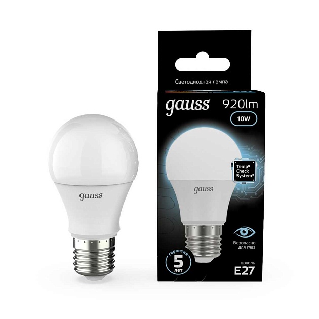 Лампа светодиодная Gauss LED A60 E27 10W 4100K матовая 102502210 изображение 2 Лампа светодиодная Gauss LED A60 E27 10W 4100K матовая 102502210 Фото № 2