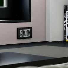 Рамка Werkel Stark для двойной розетки черный W0081808 4690389162107 3