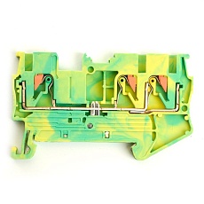 Зажим пружинный, 3-проводной проходной ЗНИ - 2,5, JXB PT 2.5 TW, желтый, зеленый LD573-1-25 49259 3