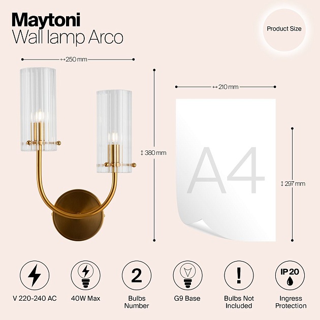 Бра Maytoni Arco MOD223WL-02BS Фото № 2