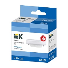 Лампа светодиодная IEK GX53 8W 6500K матовая LLE-T80-8-230-65-GX53 1