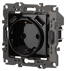 Розетка ЭРА Серия 12 12-4108-06 2P+E 16A-250В со шторками с USB type-A+C 5В-3А чёрный Б0067746 4