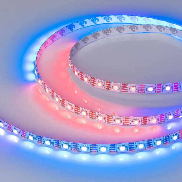 Светодиодная лента Arlight 9,3W/m 60LED/m 5060SMD разноцветная 5M SPI-B60-10mm 12V RGB-PX1-RAM 033437 Фото № 1