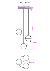 Подвесная люстра MyFar Loreen MR2220-3P 1