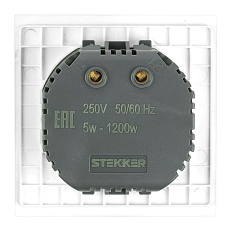 Выключатель диммирующий (механизм) Stekker 250В 1200W Мия RSW10-3106-01 белая магнолия 50566 1