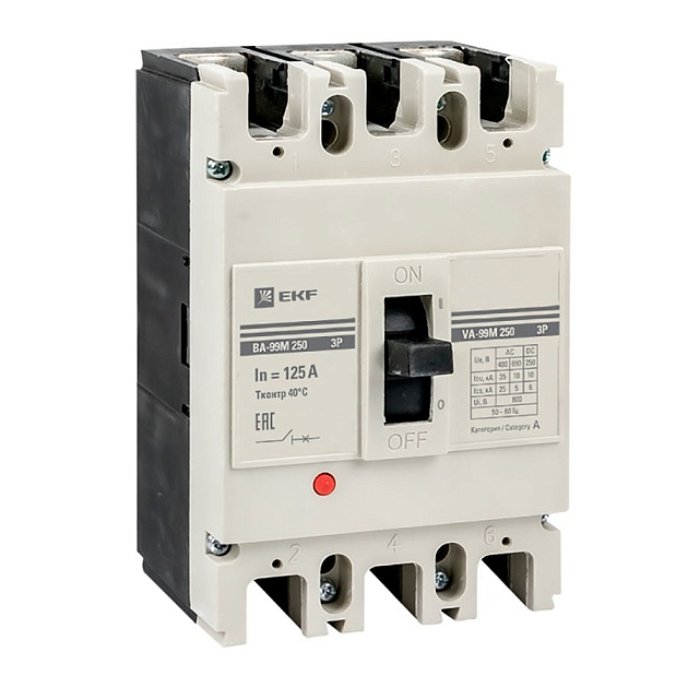 Выключатель автоматический ВА-99М 250/125А 3P 35кА EKF PROxima mccb99-250-125m Фото № 1