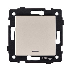 Выключатель 1-клавишный 10А/250В с LED подсветкой, золотой Kollinger REA-S-002GD для Aspekt, Eleganz, Reflex