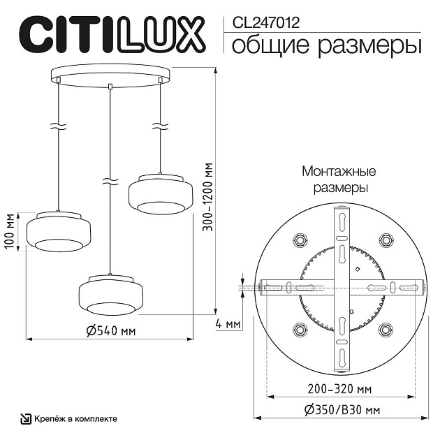 Светильник Citilux SIGNATURE CL247012 изображение 3 Светильник Citilux SIGNATURE CL247012 Фото № 3