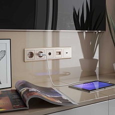 ТВ-розетка оконечная Werkel шампань рифленый W1183010 4690389160639 3