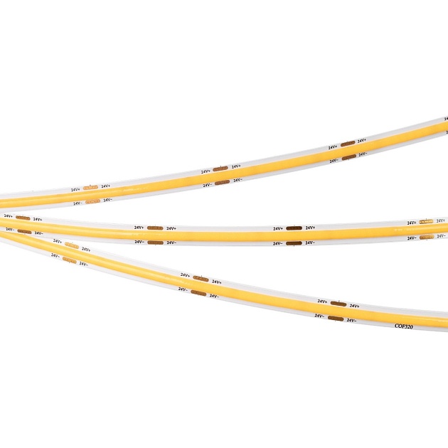 Светодиодная лента Arlight 8W/m 320LED/m CSPSMD теплый белый 5M COB-X320-8mm 24V Warm3000 039022 Фото № 3