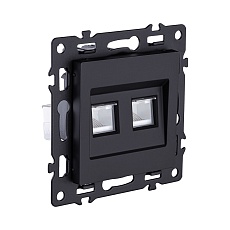 Розетка двойная Ethernet RJ45 Cat.6, черный Kollinger Asthetik AS-018BK 1