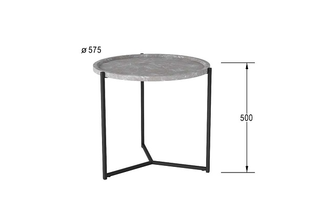 Журнальный стол Калифорния Бруно Серый мрамор/черный 5678988801 Фото № 5