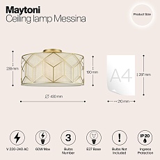 Потолочный светильник Maytoni Messina H223-PL-03-G 1