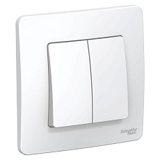 Выключатель двухклавишный Systeme Electric Blanca 10A 250V белый BLNVS010501