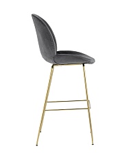 Барный стул Stool Group Турин со спинкой велюр серый золотые ножки 8329C VELVET GREY 2