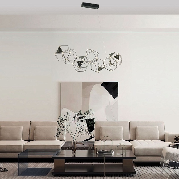 Подвесная светодиодная люстра Eurosvet Uma 90368/7 черный жемчуг изображение 2 Подвесная светодиодная люстра Eurosvet Uma 90368/7 черный жемчуг Фото № 2