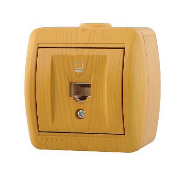 Розетка компьютерная Lezard Nata ольха 710-0700-139 Фото № 1