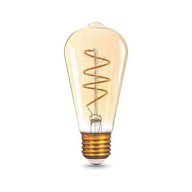 Лампа светодиодная филаментная Gauss E27 6W 2400K золотая 157802006 фото 4