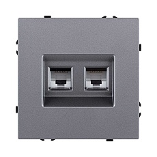 Розетка двойная Ethernet RJ45 Cat.6, серый Kollinger Eclipse EC-018GY
