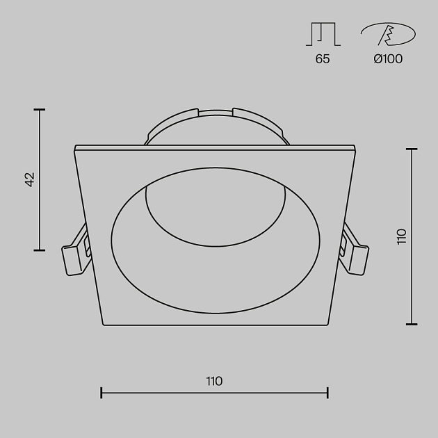 Встраиваемый светильник Maytoni Technical DL126-GX53-SQ-W Фото № 2