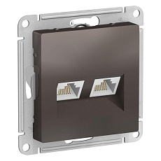 Розетка компьютерная двойная RJ45 Systeme Electric AtlasDesign 5e кат UTP мокко ATN000685
