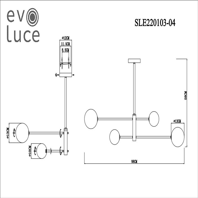 Подвесная люстра Evoluce Arcola SLE220103-04 Фото № 2