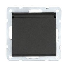 Розетка LK Studio с з/к, шторками и крышкой (черный бархат) LK60 863408-1 1