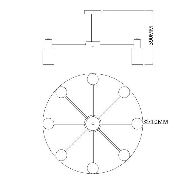 Потолочная люстра Escada Diversity 2120/8P Black Фото № 2