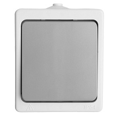 Переключатель одноклавишный Stekker Велена белый/серый PSW10-212-54 49732 4