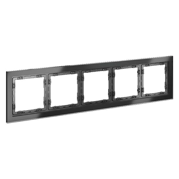 Рамка стеклянная Voltum S70 на 5 постов, (графит, стекло) VLS110507 Фото № 1